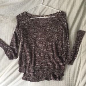 Purple knitted textured sweater